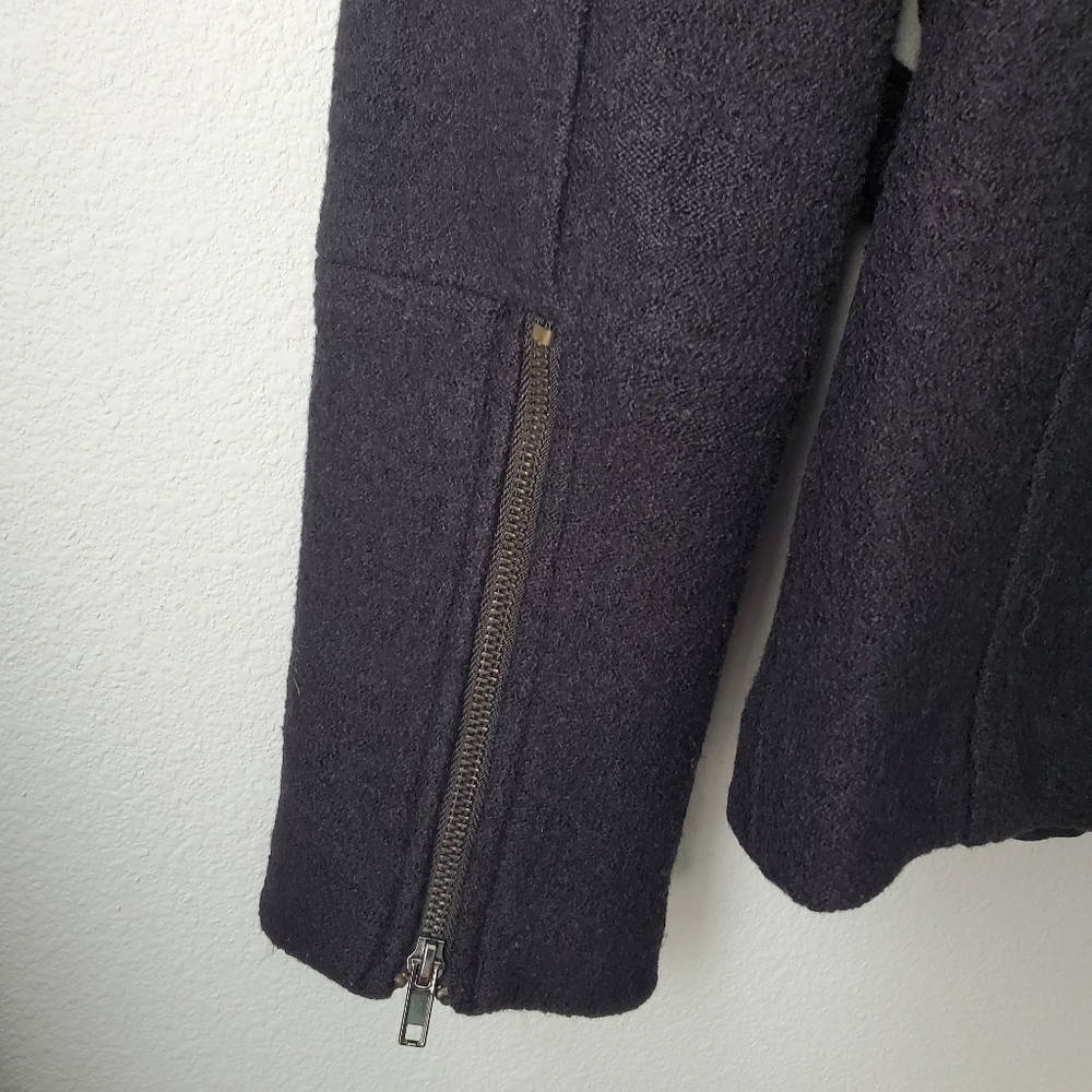 Zara Basic Wool Blend Moto Jacket - image 6